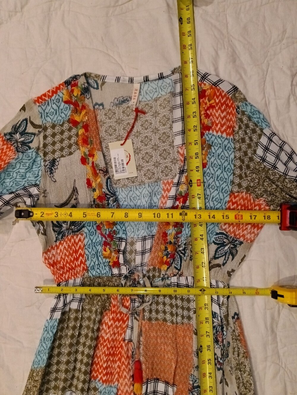 NWT Raga Patchwork Duster Jacket Versatile In Style Very Chic - Picture 5 of 5